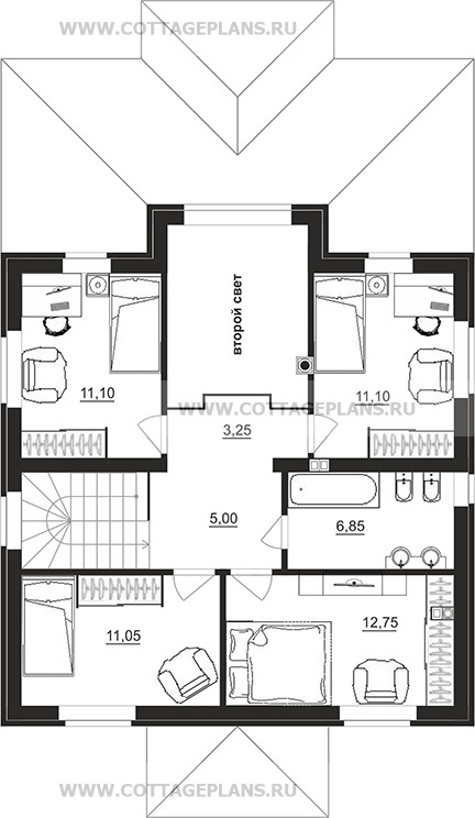 Поэтажные планы проект дома 77-00 общ. площадь 131,10 м2