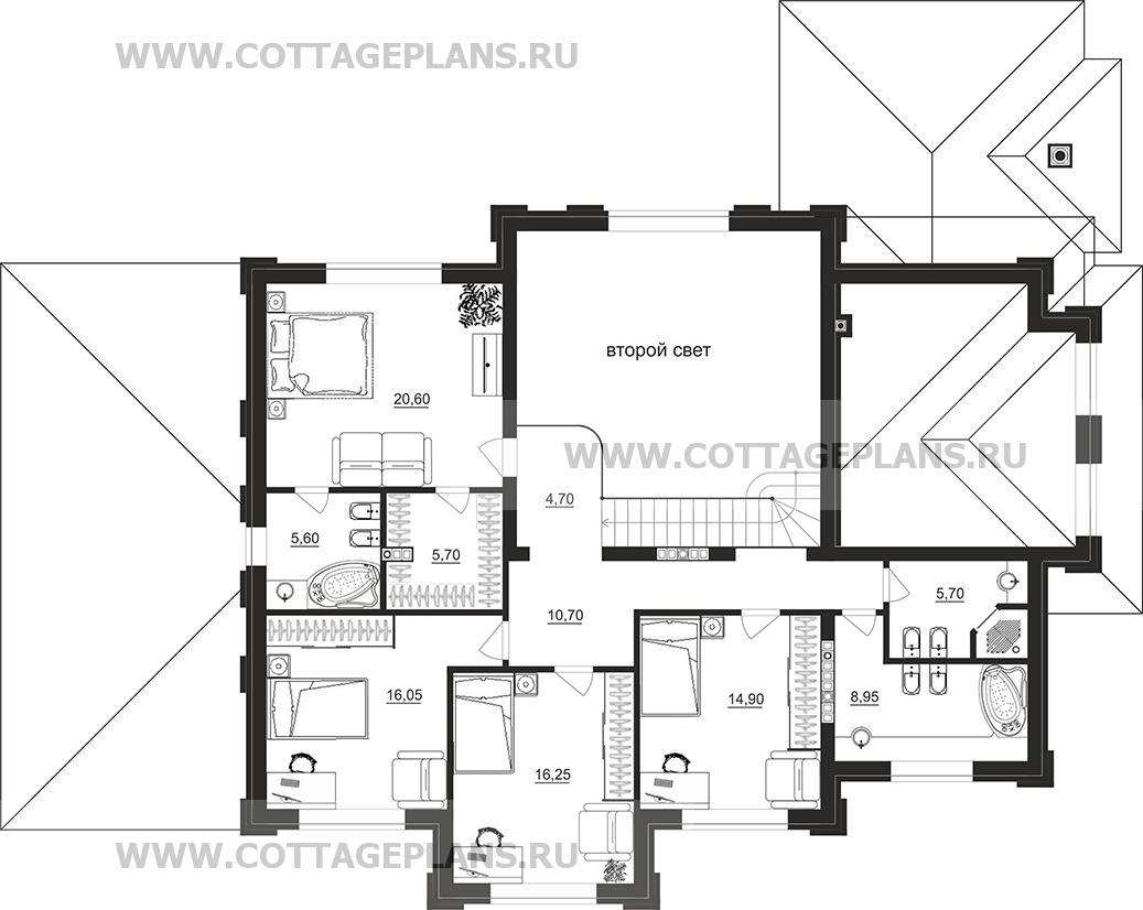 Поэтажные планы проект дома 203-85 общ. площадь 470,8 м2