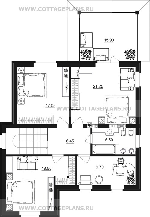 Поэтажные планы проект дома 24-00 общ. площадь 265,15 м2
