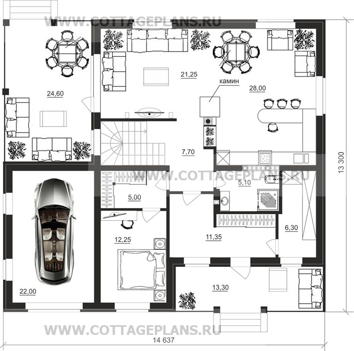 Поэтажные планы проект дома 22-55 общ. площадь 324,45 м2