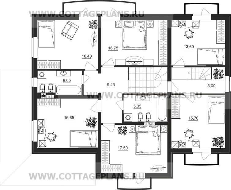Поэтажные планы проект дома 16-72 общ. площадь 362,90 м2