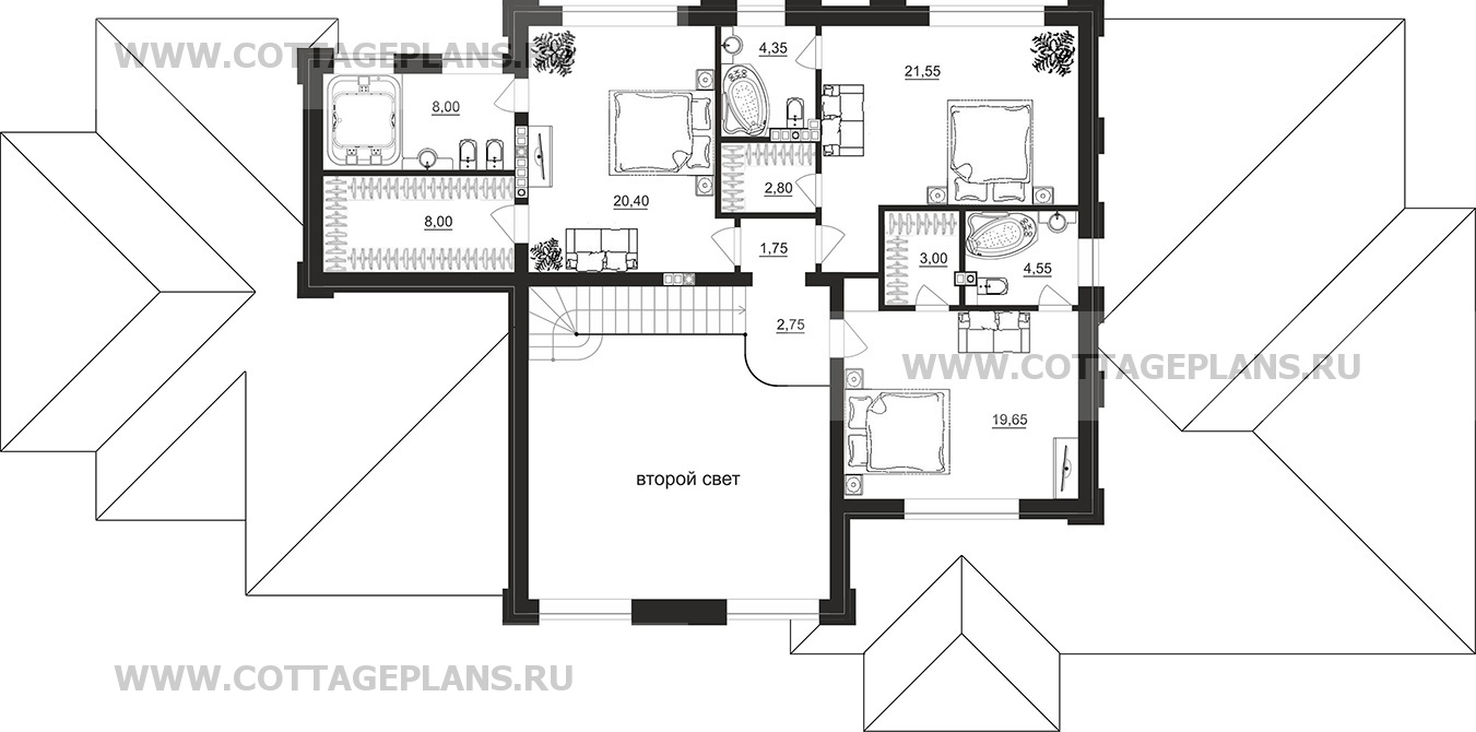 Поэтажные планы проект дома 205-18 общ. площадь 462,85 м2