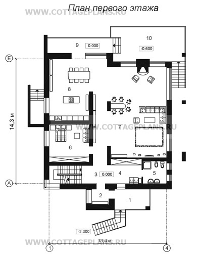 Поэтажные планы проект дома 46-55 общ. площадь 520,3м2