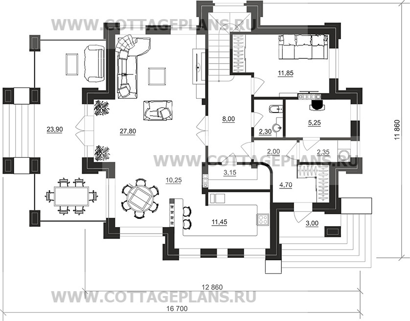 Поэтажные планы проект дома 200-78 общ. площадь 176,45 м2