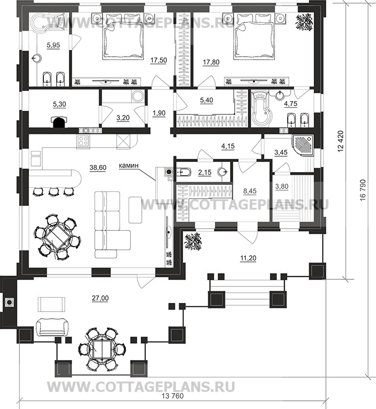 Поэтажные планы проект дома 900-00 общ. площадь 122,90 м2