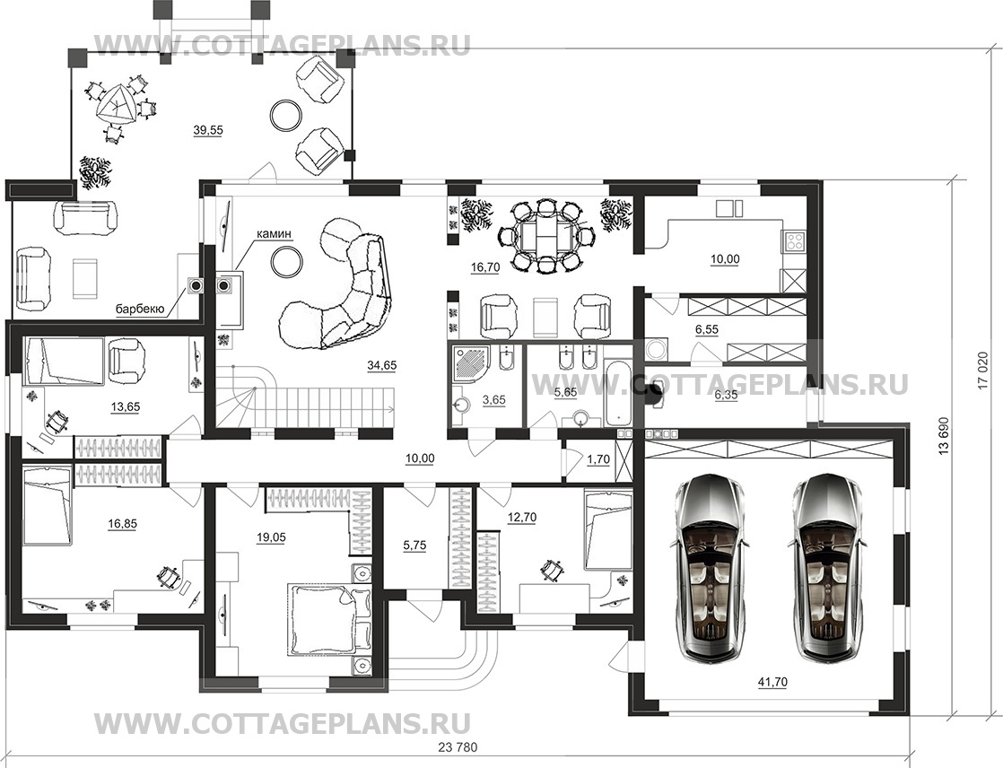 Поэтажные планы проект дома 95-17 общ. площадь 284,15 м2
