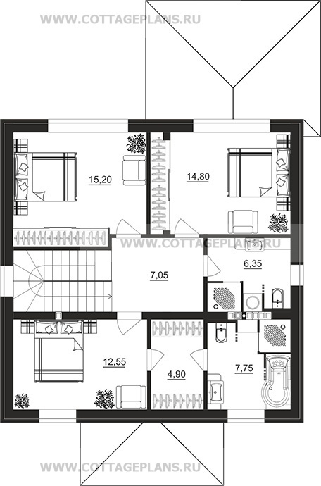 Поэтажные планы проект дома 108-16 общ. площадь 139,25 м2