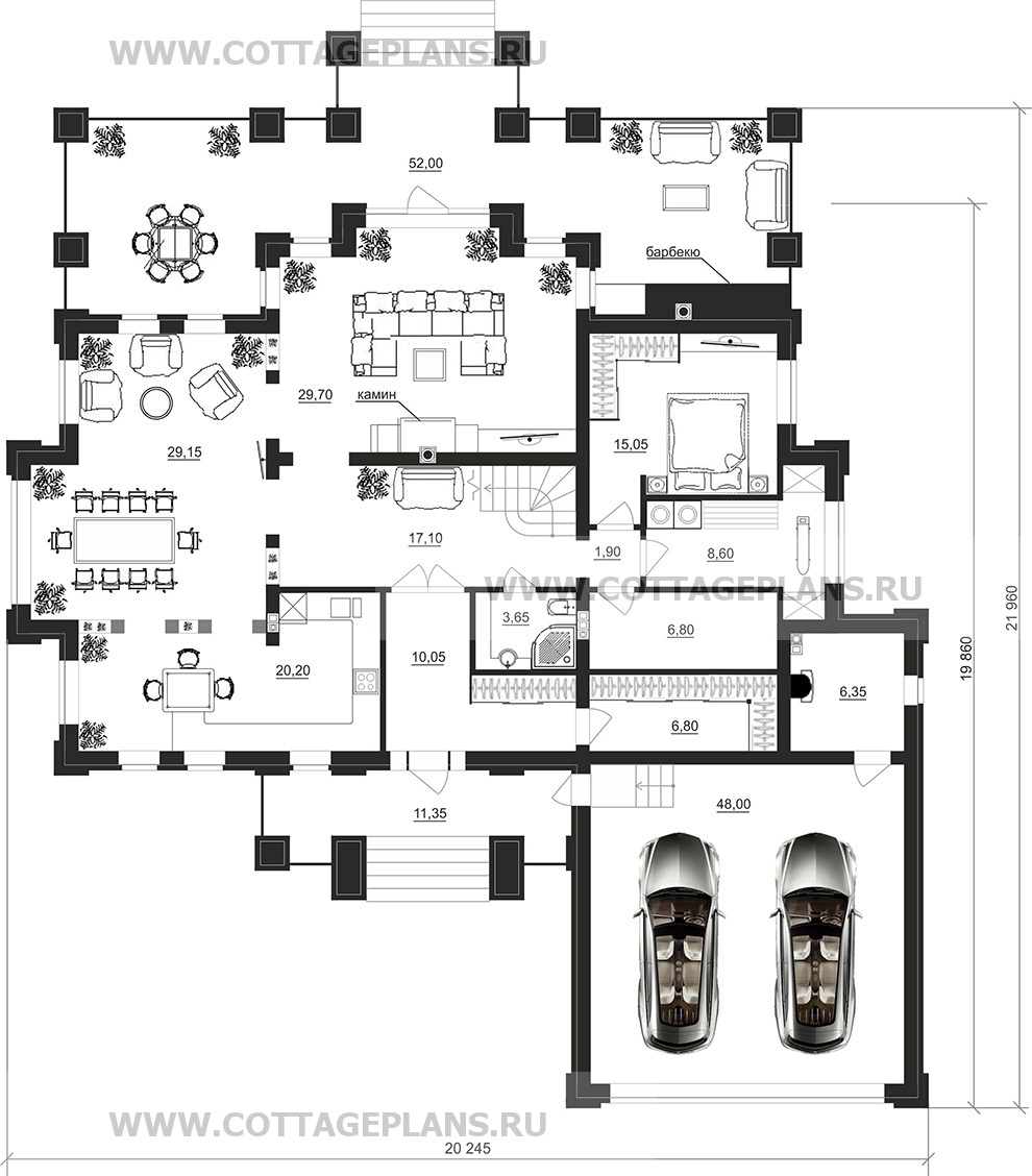 Поэтажные планы проект дома 100-22 общ. площадь 340,45 м2