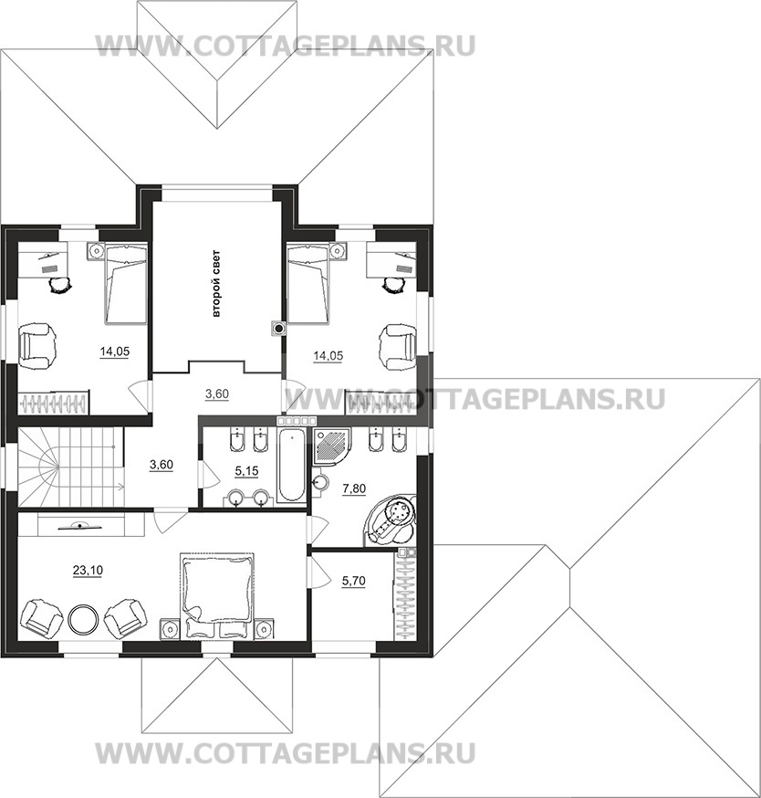 Поэтажные планы проект дома 77-13 общ. площадь 220,10 м2