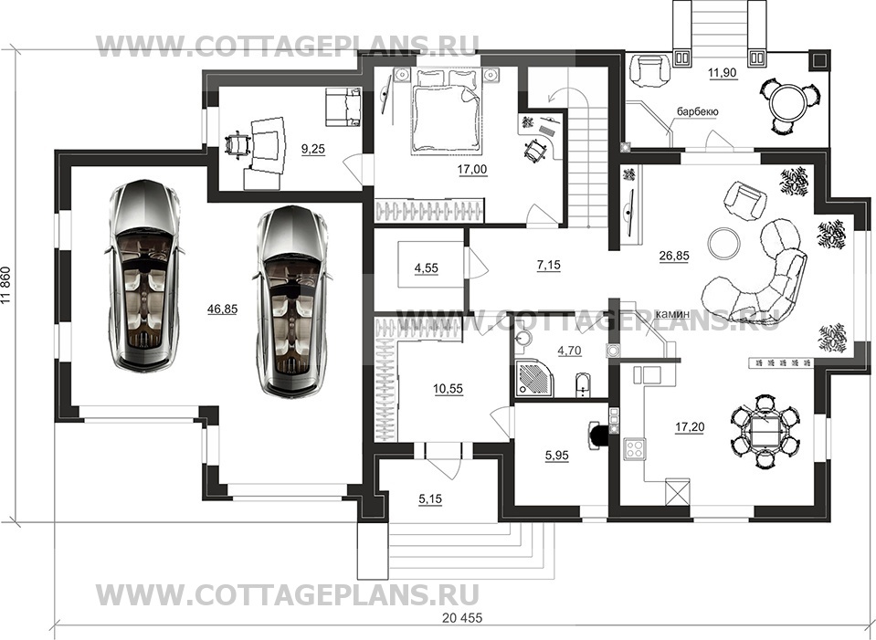 Поэтажные планы проект дома 75-69 общ. площадь 238,15 м2