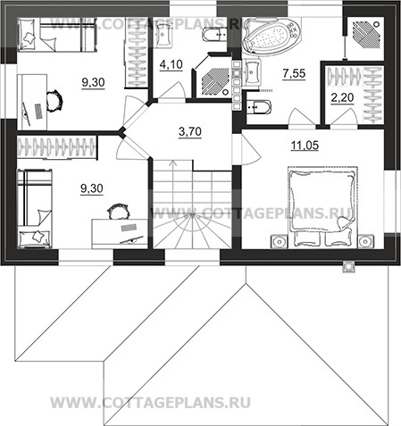 Поэтажные планы проект дома 104-99 общ. площадь 94,25 м2