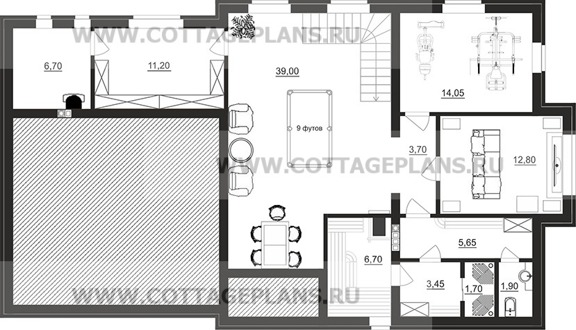 Поэтажные планы проект дома 91-49 общ. площадь 252,30 м2