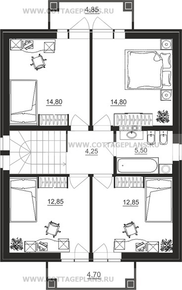 Поэтажные планы проект дома 16-90 общ. площадь 131,25 м2