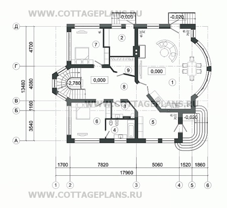 Поэтажные планы проект дома 47-95 общ. площадь 468,1 м2