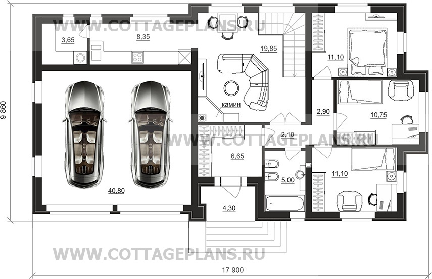 Поэтажные планы проект дома 91-48 общ. площадь 202,70 м2