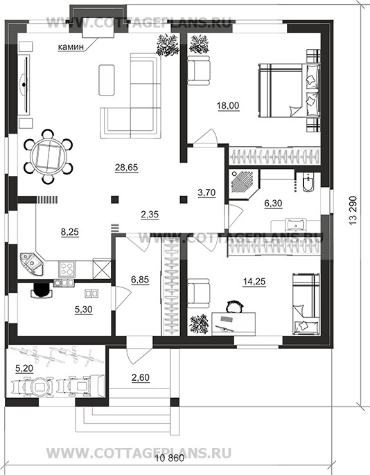 Поэтажные планы проект дома 702-68 общ. площадь 93,65м2