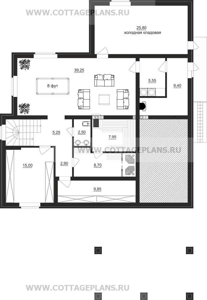 Поэтажные планы проект дома 84-24 общ. площадь 372,85 м2