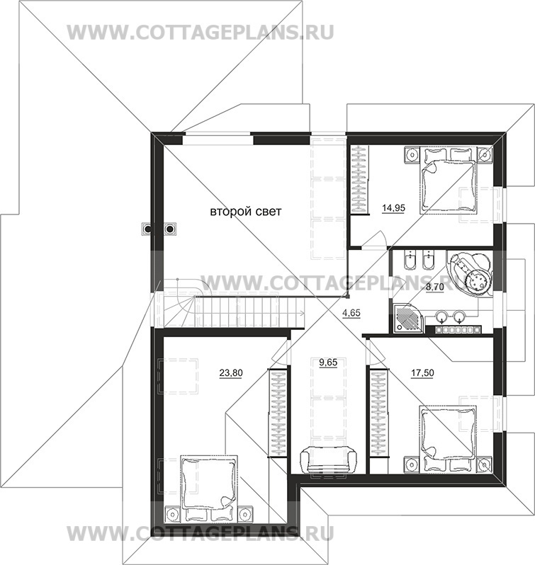 Поэтажные планы проект дома 95-72 общ. площадь 212,25 м2