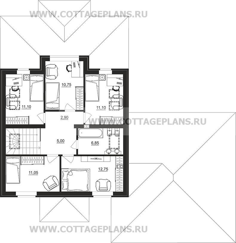 Поэтажные планы проект дома 77-91 общ. площадь 194,50 м2