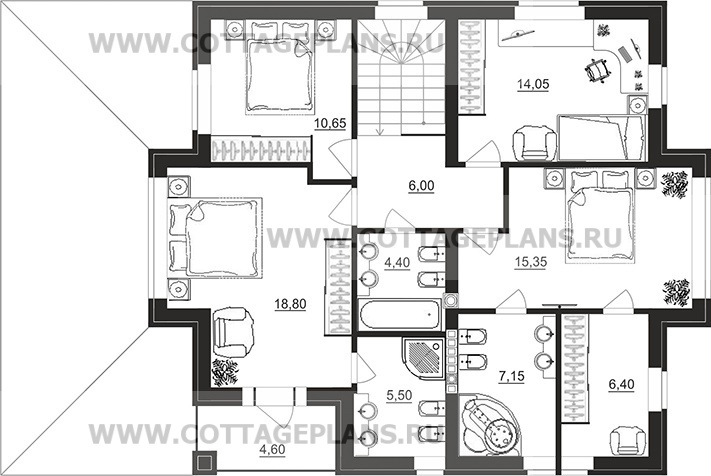 Поэтажные планы проект дома 29-97 общ. площадь 196,30 м2