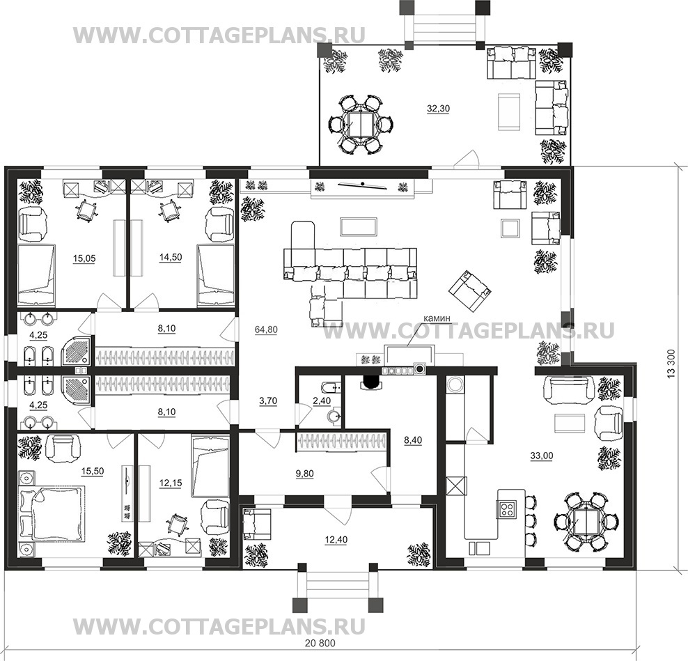 Поэтажные планы проект дома 27-02 общ. площадь 203,50м2