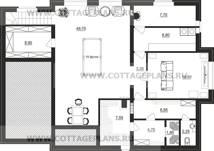 Поэтажные планы проект дома 101-55 общ. площадь 265,85 м2