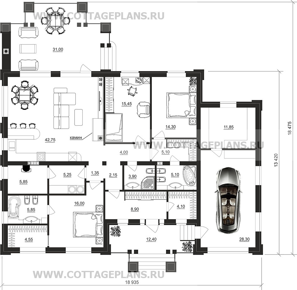 Поэтажные планы проект дома 90-72 общ. площадь 184,60 м2