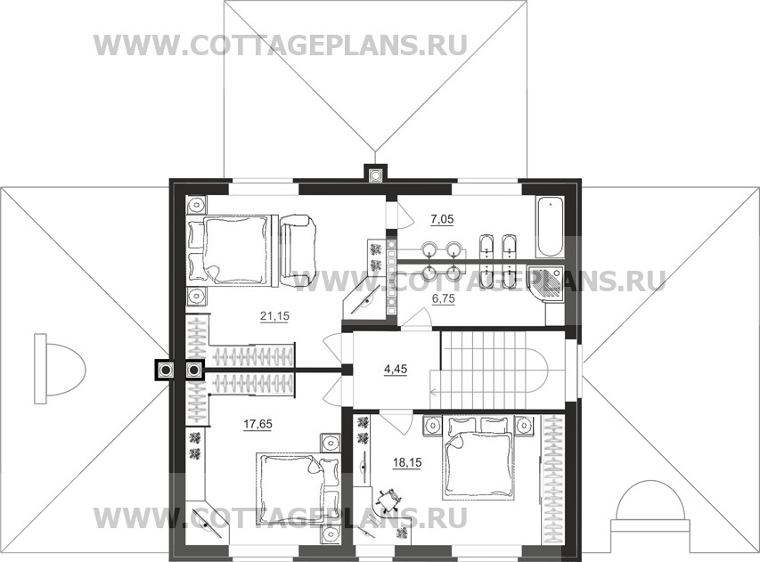 Поэтажные планы проект дома 93-27 общ. площадь 324,90 м2