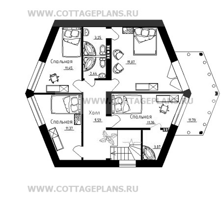 Поэтажные планы проект дома 15-89 общ. площадь 241,27 м2