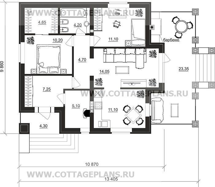 Поэтажные планы проект дома 27-34 общ. площадь 72,35 м2
