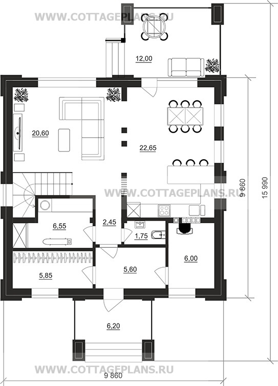 Поэтажные планы проект дома 106-46 общ. площадь 139,25 м2