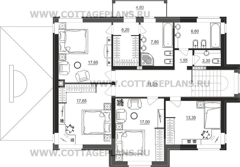 Поэтажные планы проект дома 29-82 общ. площадь 195,75м2