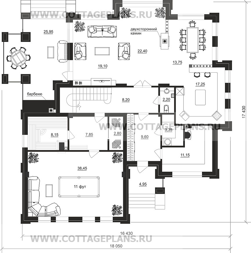 Поэтажные планы проект дома 102-02 общ. площадь 293,70 м2