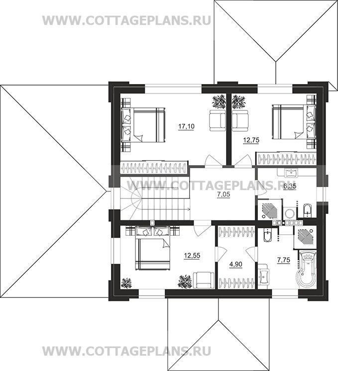 Поэтажные планы проект дома 106-50 общ. площадь 167,25м2