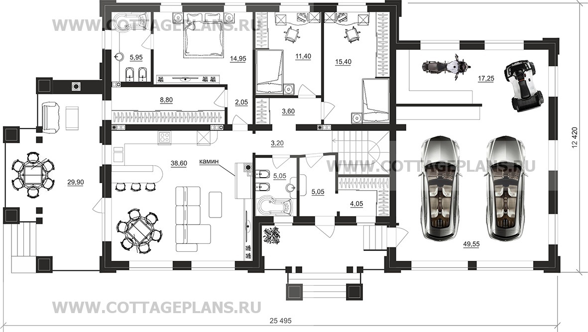 Поэтажные планы проект дома 08-92 общ. площадь 303,95 м2