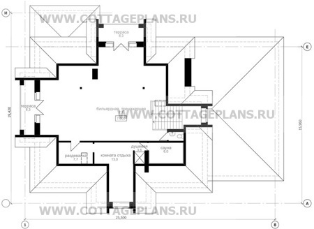 Поэтажные планы проект дома 47-56 общ. площадь 675,1 м2