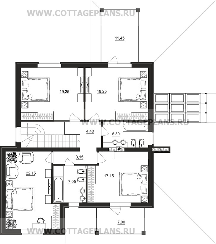 Поэтажные планы проект дома 101-62 общ. площадь 401,40 м2