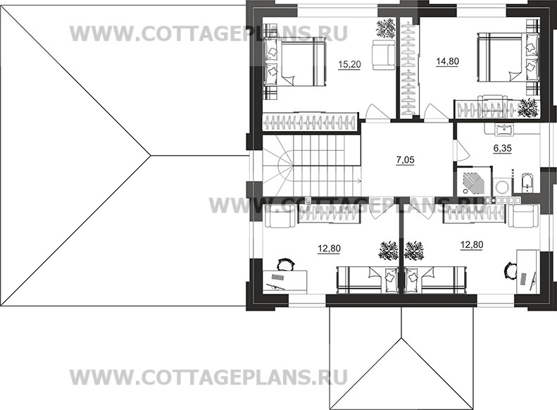 Поэтажные планы проект дома 206-41 общ. площадь 180,10 м2