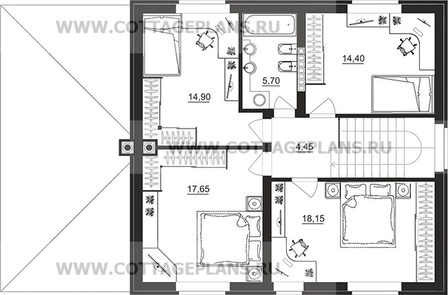 Поэтажные планы проект дома 93-24 общ. площадь 251,20 м2