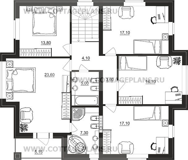 Поэтажные планы проект дома 29-87 общ. площадь 202,45 м2