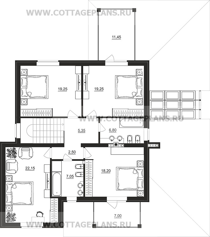 Поэтажные планы проект дома 200-62 общ. площадь 249,25 м2