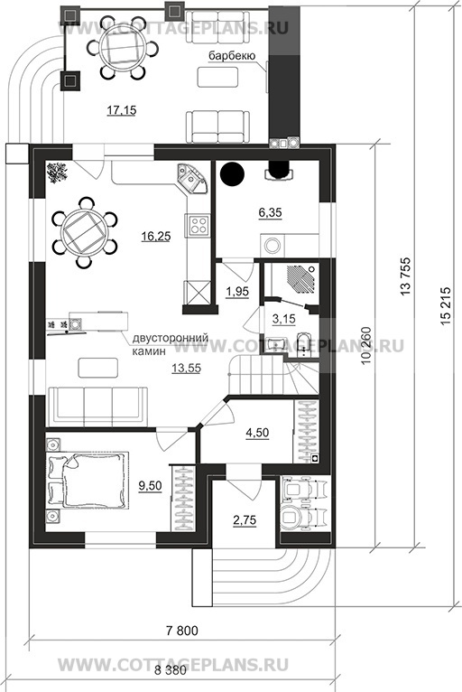 Поэтажные планы проект дома 204-75 общ. площадь 110,45 м2