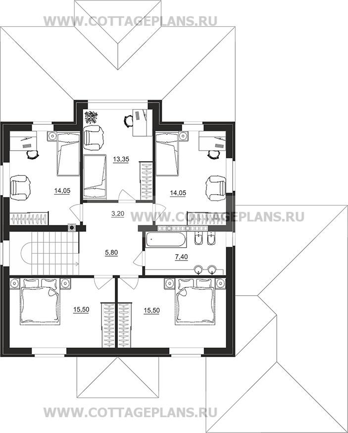 Поэтажные планы проект дома 93-73 общ. площадь 297,35м2