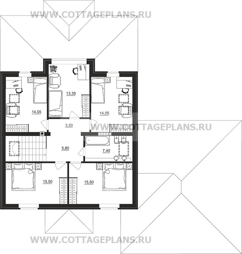 Поэтажные планы проект дома 77-92 общ. площадь 231,75 м2