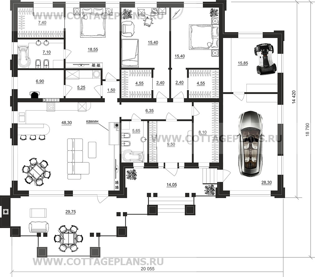 Поэтажные планы проект дома 07-88 общ. площадь 213,15 м2