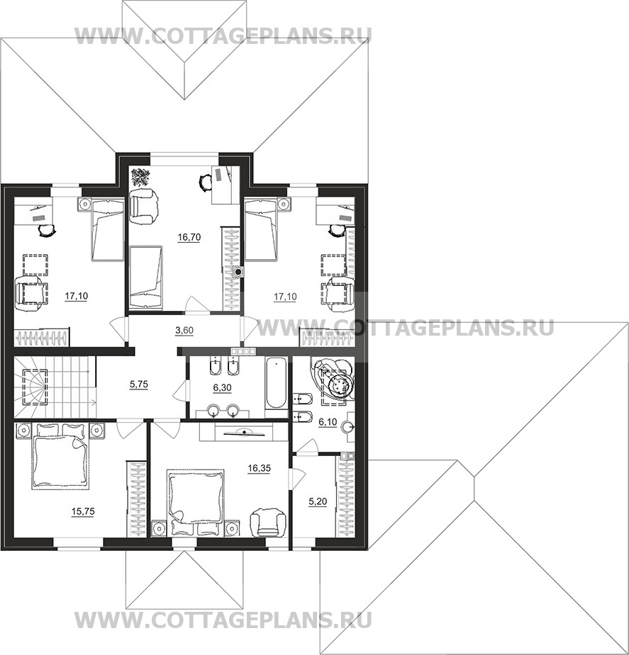 Поэтажные планы проект дома 77-93 общ. площадь 273,65 м2