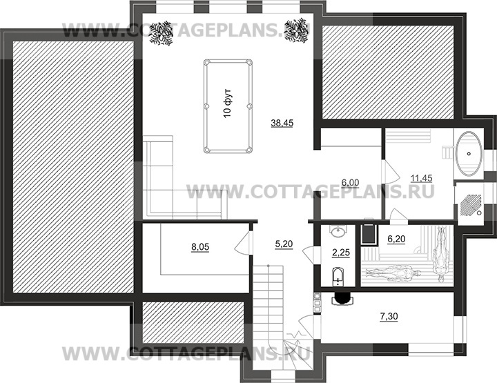 Поэтажные планы проект дома 205-59 общ. площадь 275,35 м2