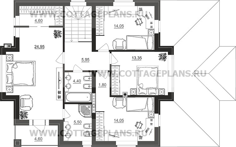Поэтажные планы проект дома 101-42 общ. площадь 266,85 м2