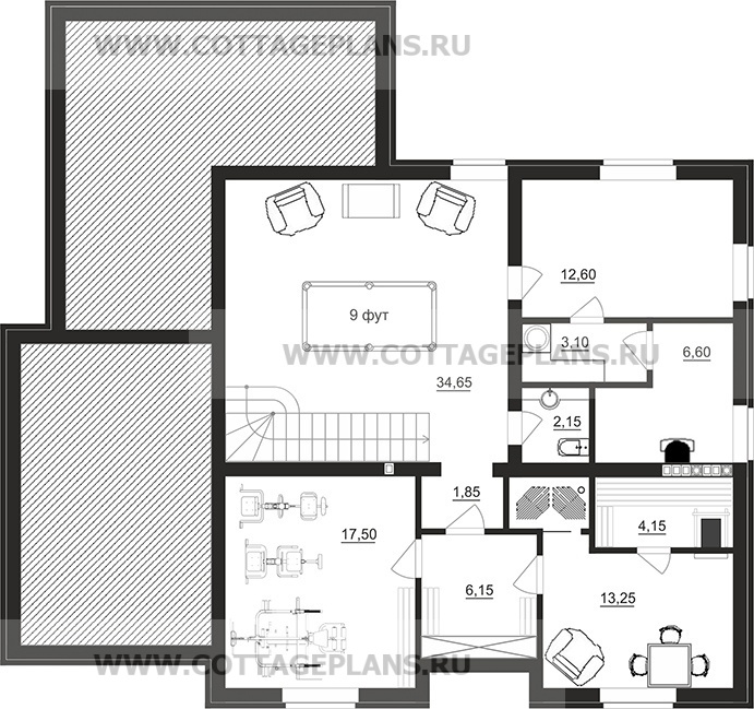Поэтажные планы проект дома 76-24 общ. площадь 352,15 м2