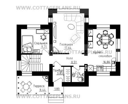 Поэтажные планы проект дома 88-34 общ. площадь 134,35 м2